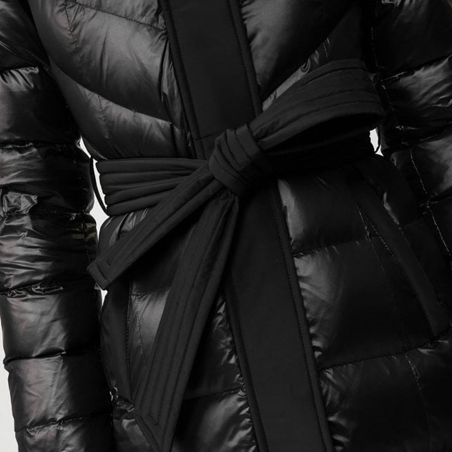 - Calina - Maxi Lightweight Down Hooded Coat - Black