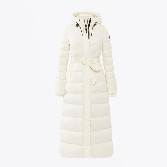 - Calina - Maxi Lightweight Down Hooded Coat - Off-White