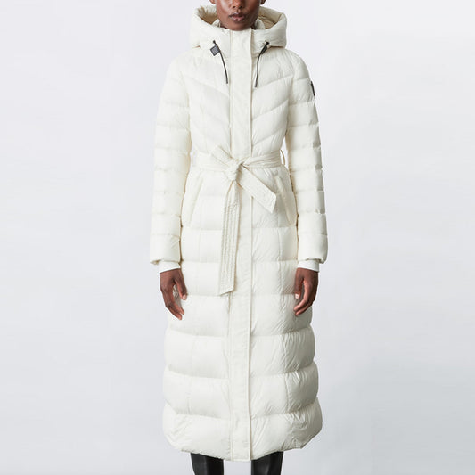 - Calina - Maxi Lightweight Down Hooded Coat - Off-White