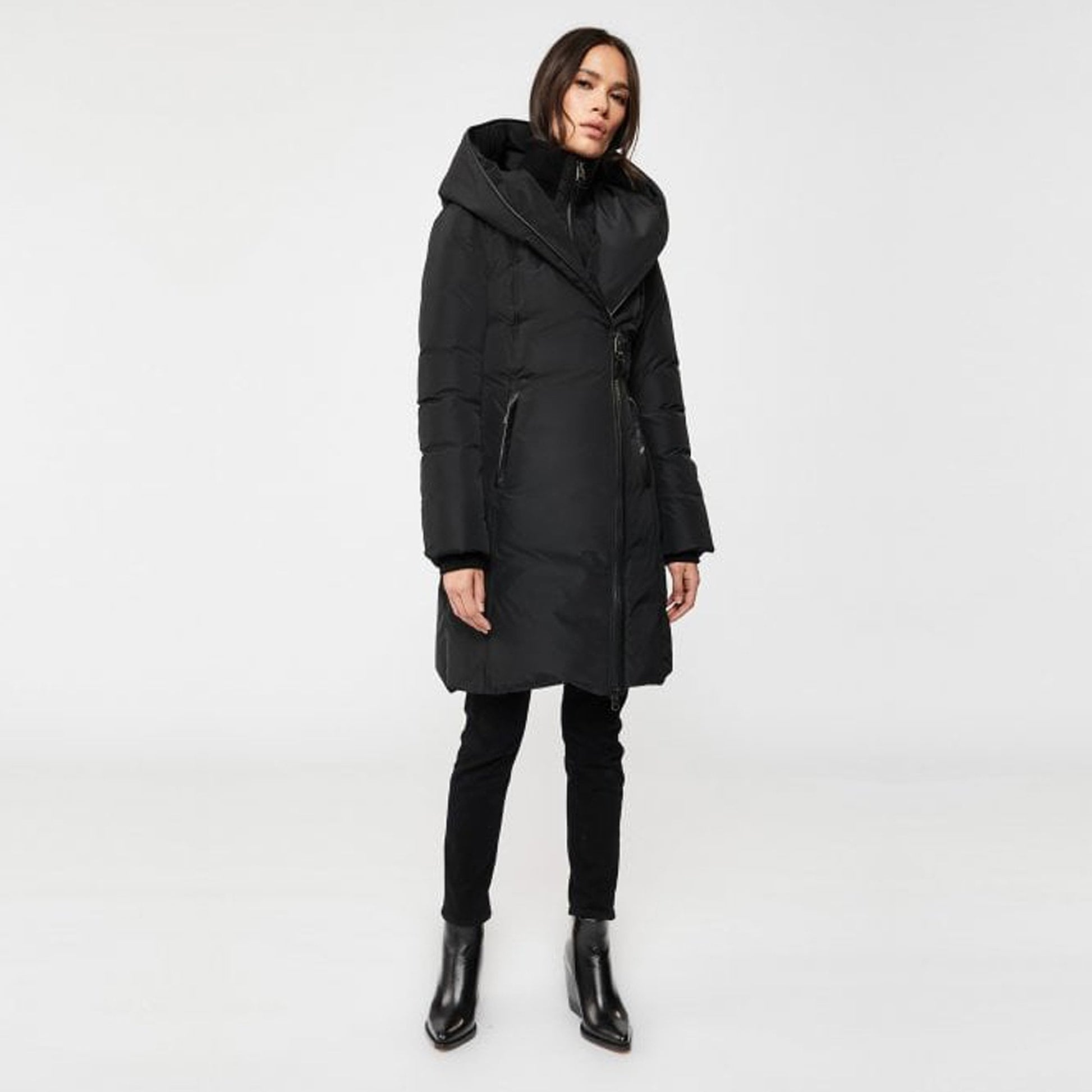 Mackage Kay - Hooded Down Coat With Signature Collar - Black