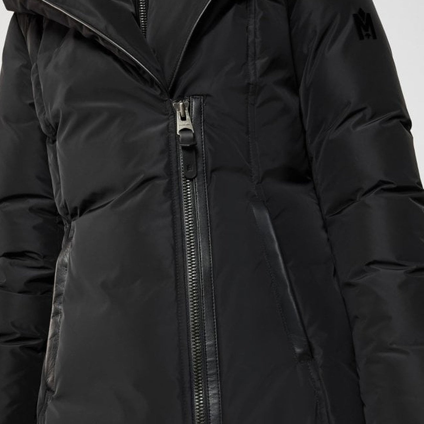 Kay - Hooded Down Coat With Signature Collar - Black