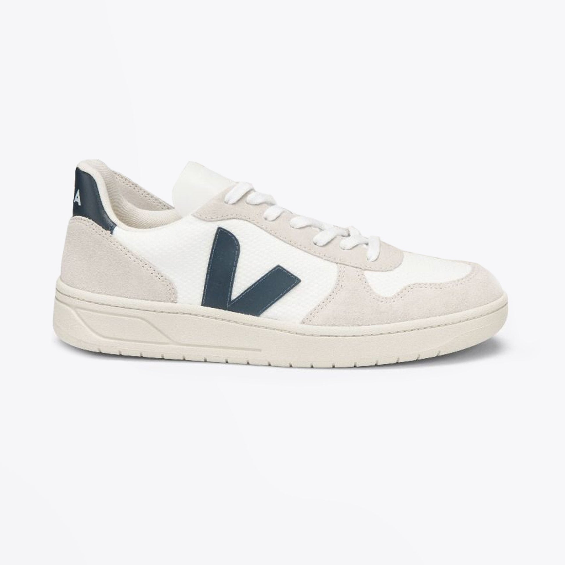 Veja Leather V-10 Sneakers - White/Navy