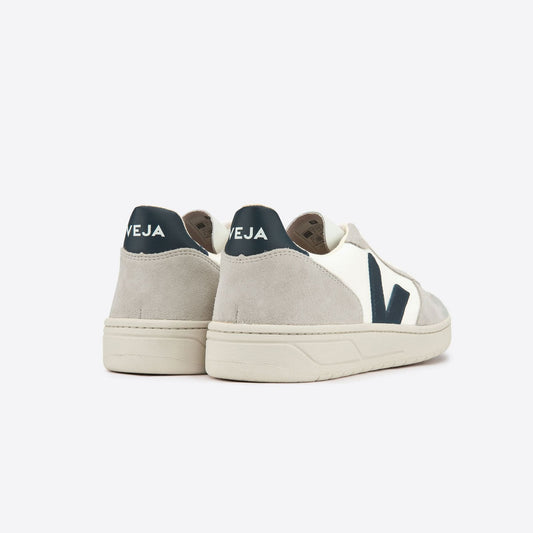 Leather V-10 Sneakers - White/Navy