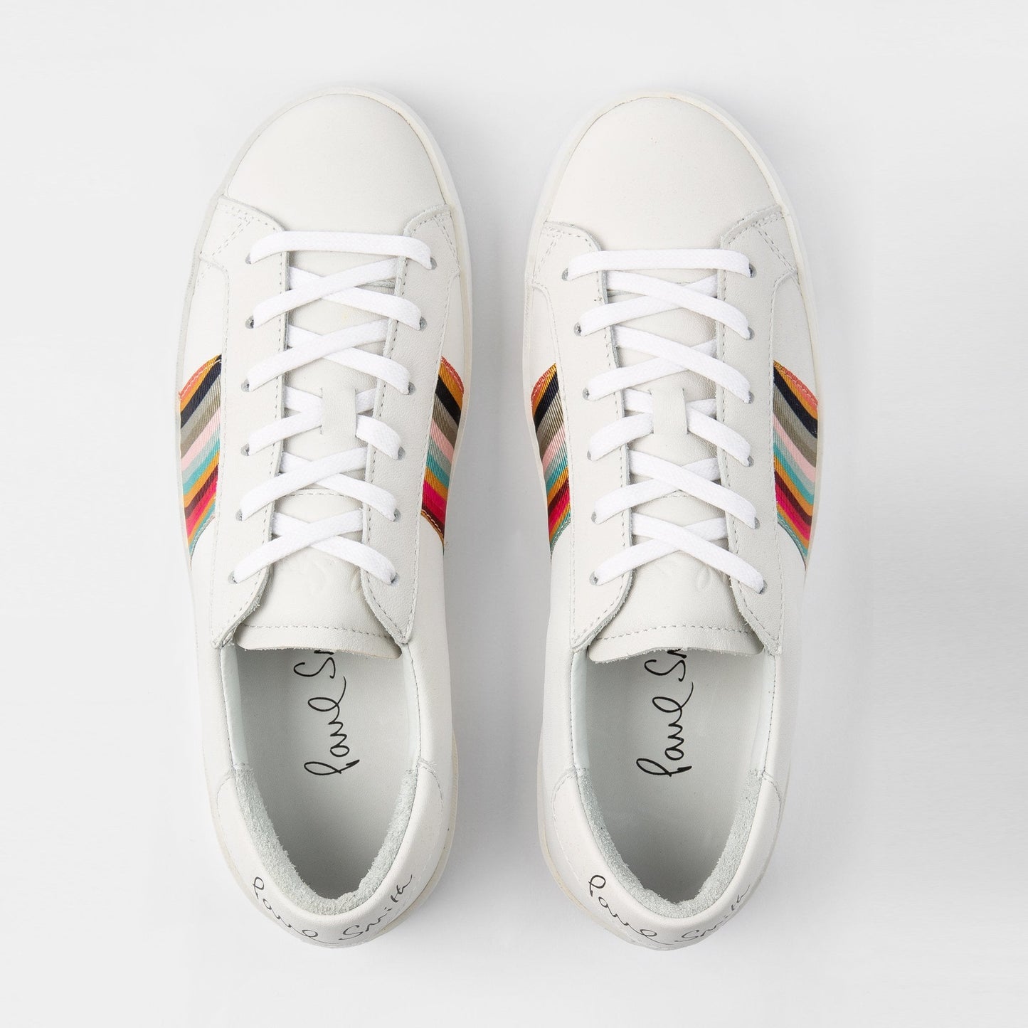 Leather 'Pidgen' Trainers With 'Swirl' Trim - White