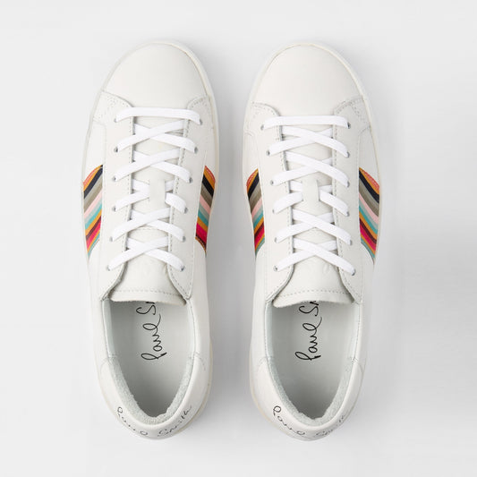 Leather 'Pidgen' Trainers With 'Swirl' Trim - White