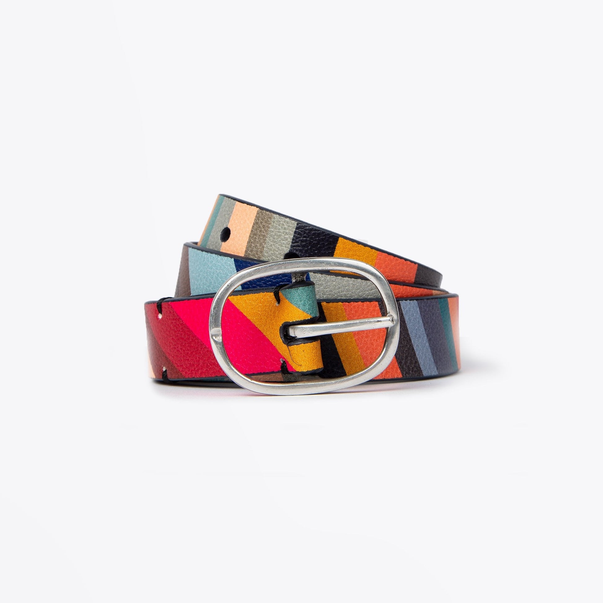 Paul Leather 'Swirl' Belt - Multi