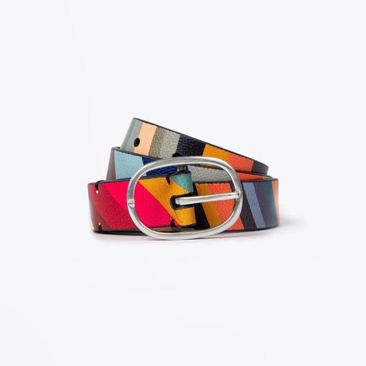 Leather 'Swirl' Belt - Multi