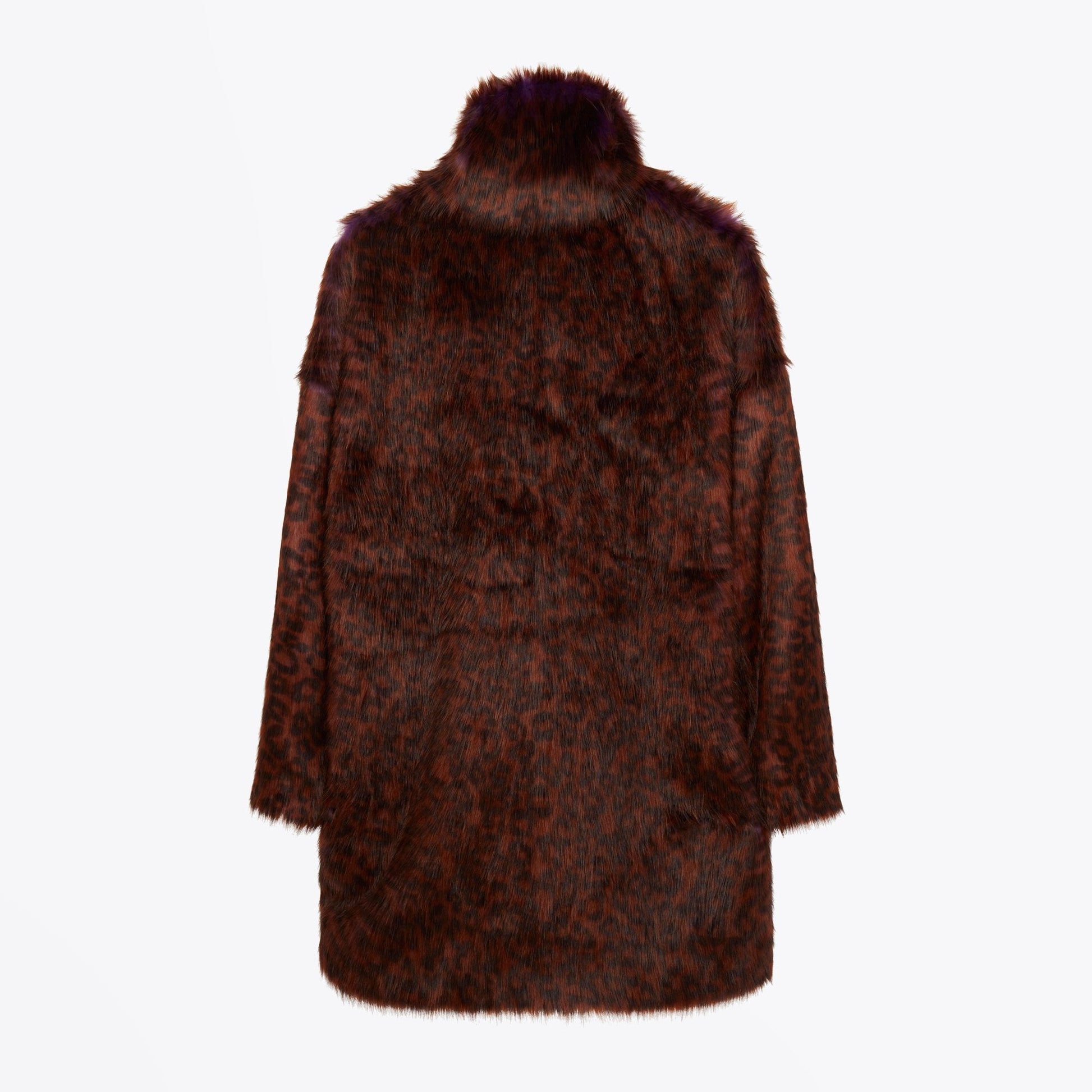 Paul Leopard Print Faux Fur Coat - Brown