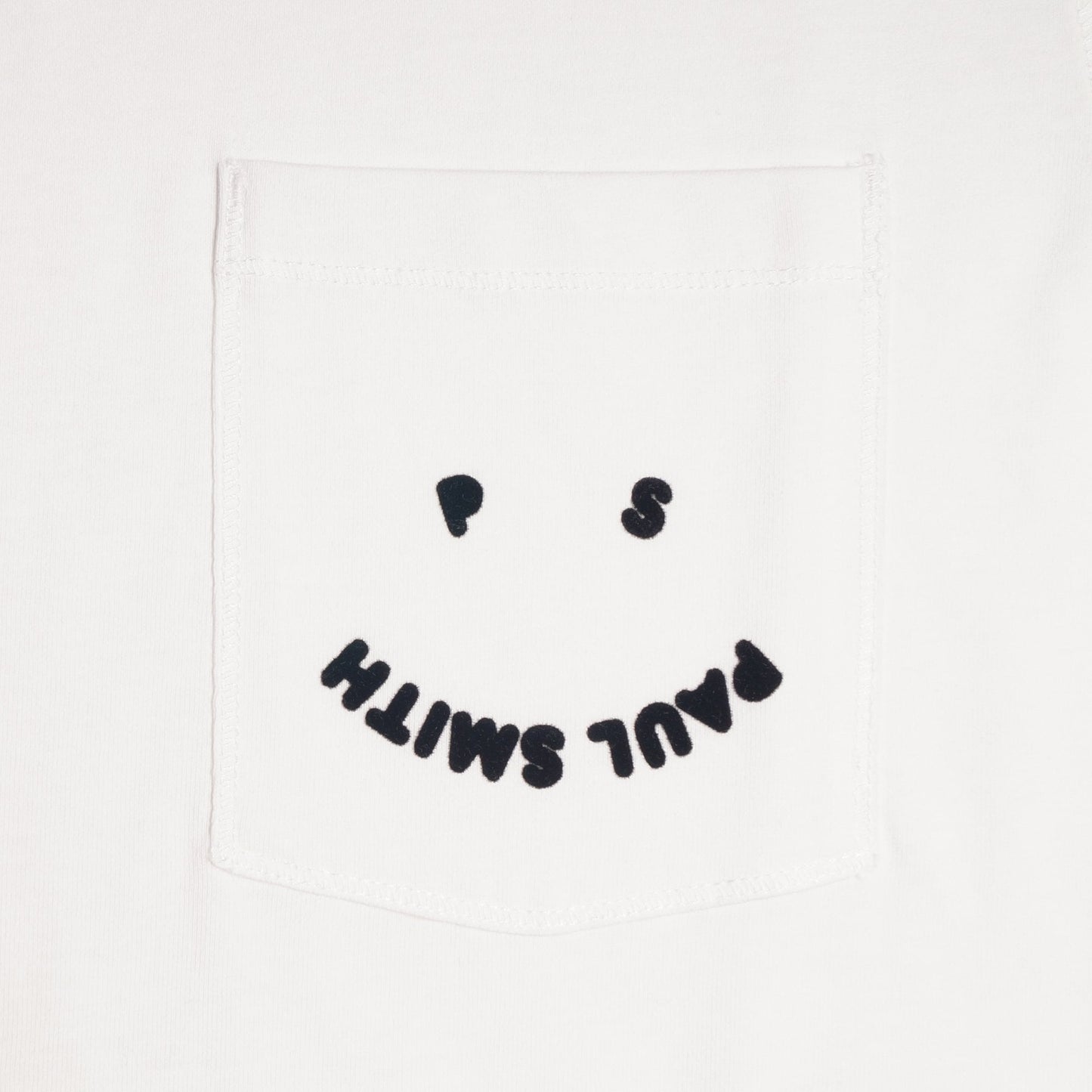 - Cotton 'Happy' Pocket T-Shirt - Off-White