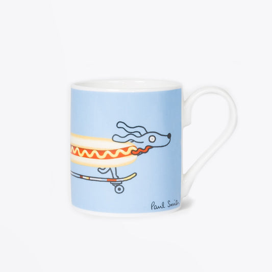 - 'Skating Sausage Dog' Print Bone China Mug