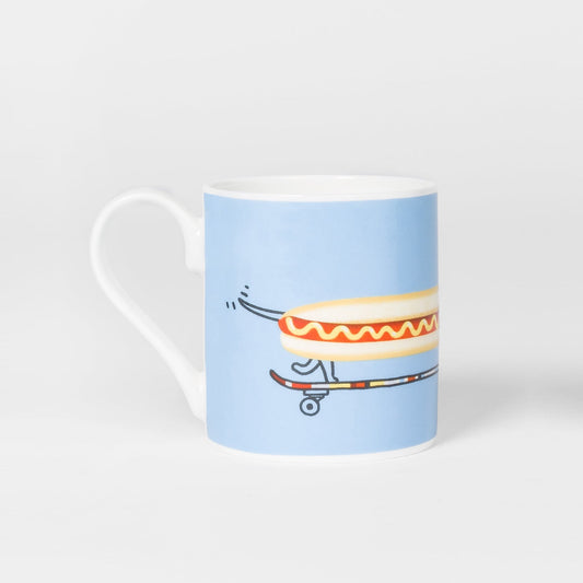 - 'Skating Sausage Dog' Print Bone China Mug