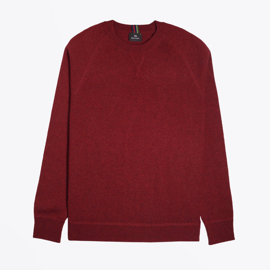 Merino Raglan Sleeve Sweater - Dark Red