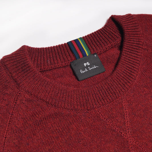 Merino Raglan Sleeve Sweater - Dark Red