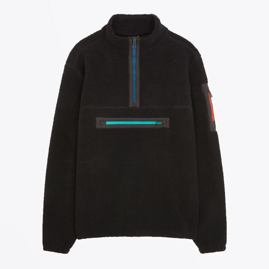 Half-Zip Fleece Sweatshirt - Black