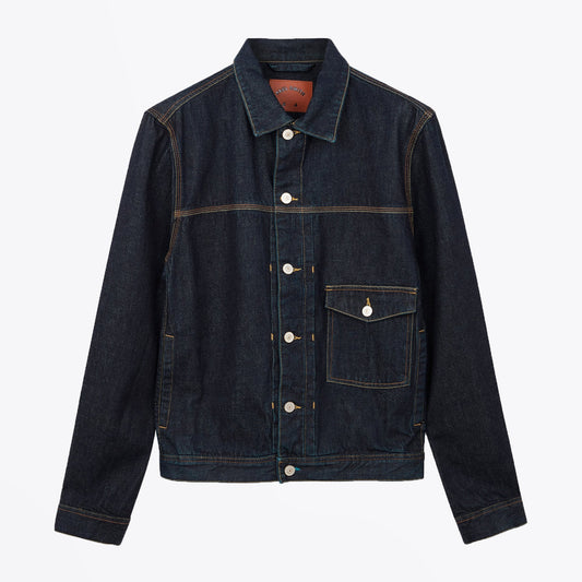 - Cotton Denim Trucker Jacket - Indigo