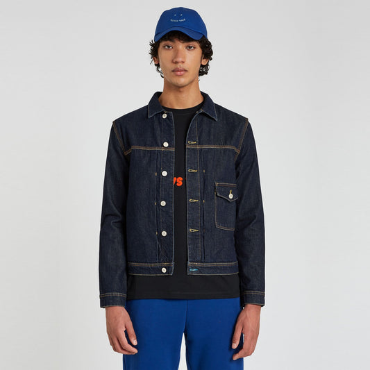 - Cotton Denim Trucker Jacket - Indigo