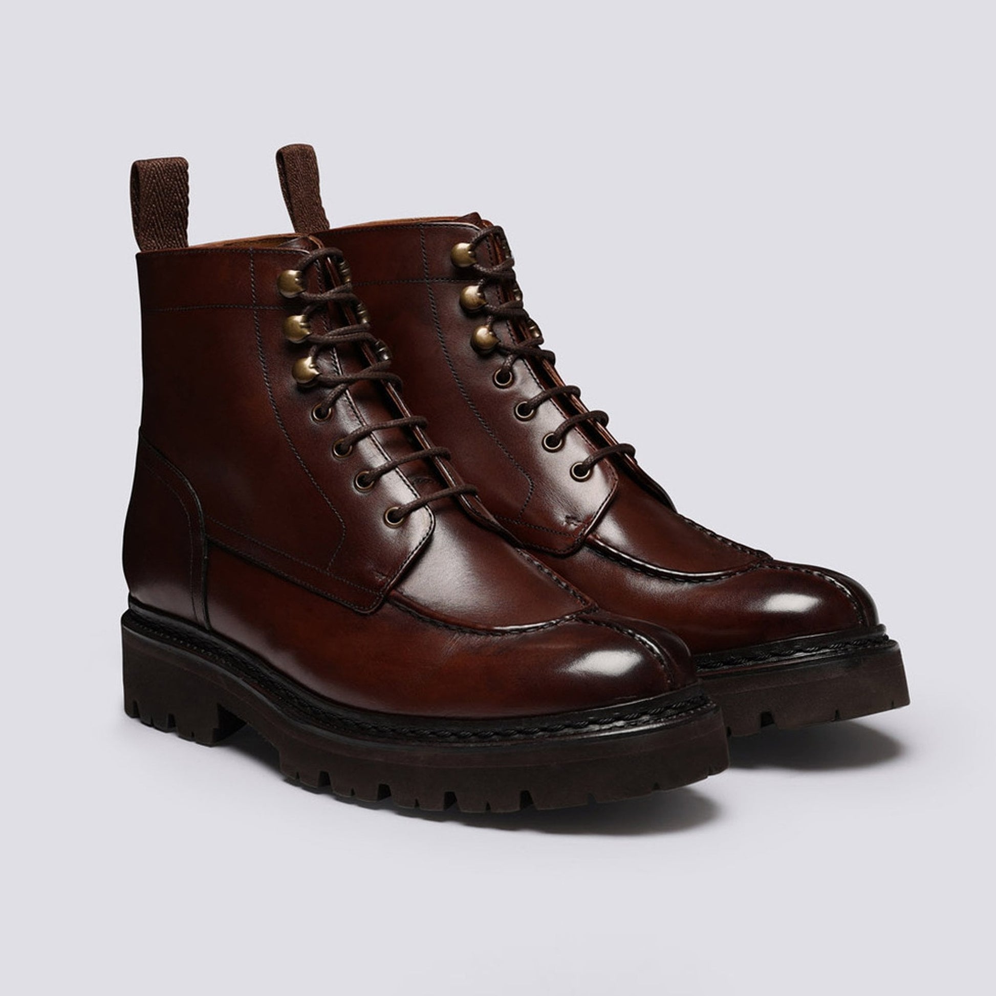 Grenson Jonah - Leather Lace-Up Boots - Dark Brown