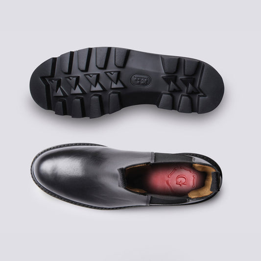 - Doris - Leather Pull-Up Boots - Black