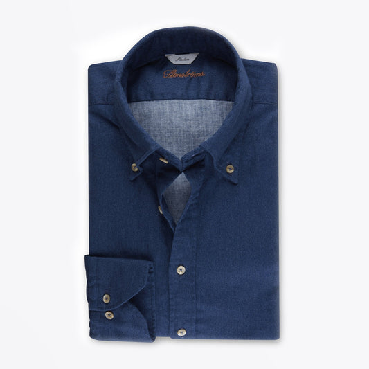- Slimline Cotton Shirt - Navy