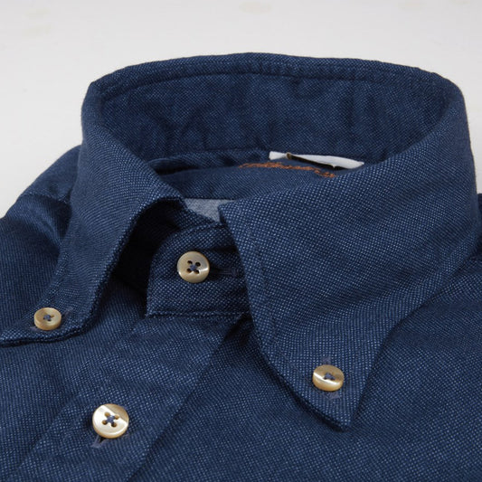 - Slimline Cotton Shirt - Navy