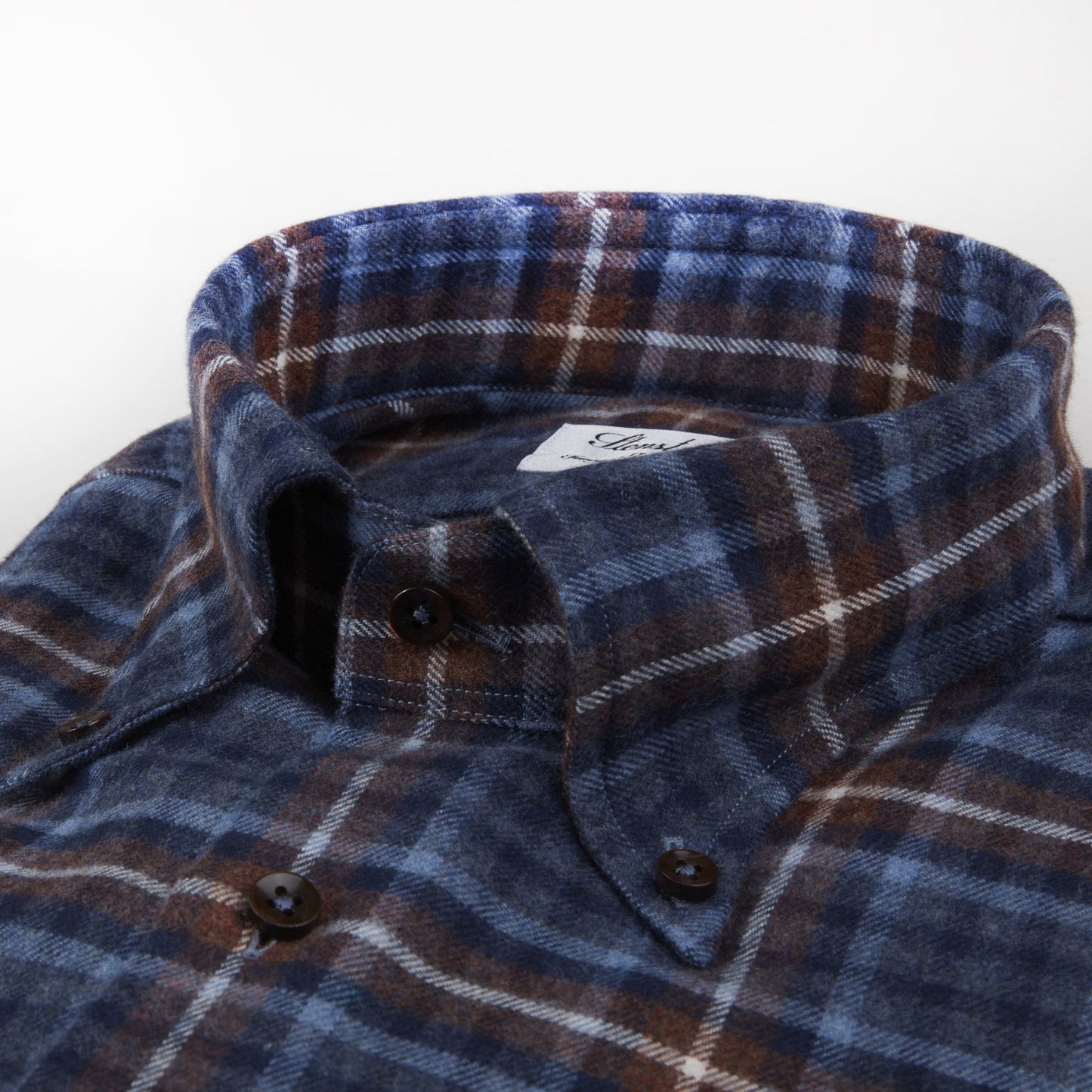 - Checked Flannel Shirt - Brown/Navy