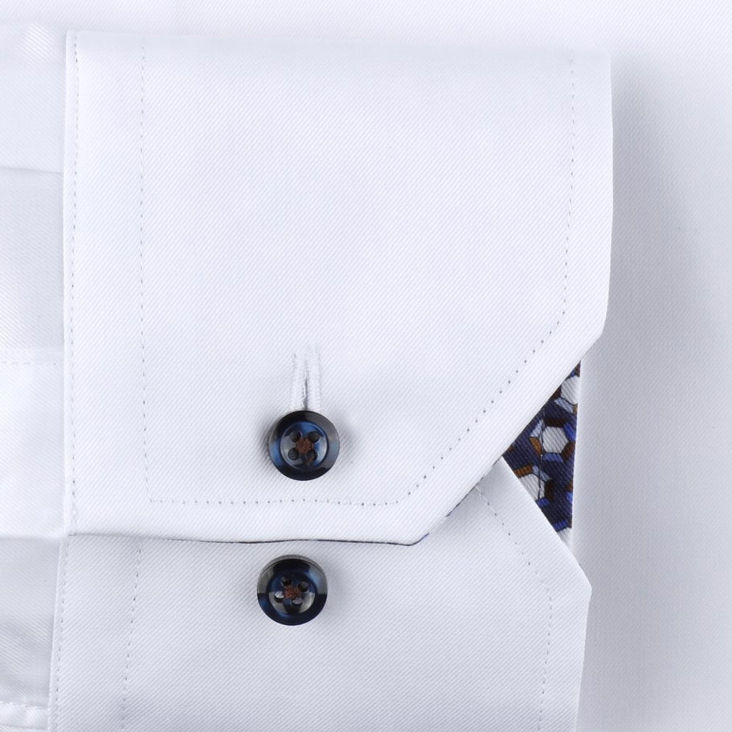 - Slimline Contrast Inlay Shirt - White
