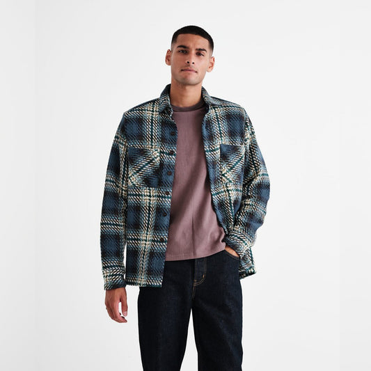 - Whiting - Checked Overshirt - Dusty Blue
