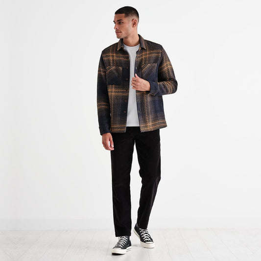 - Whiting - Windowpane Overshirt - Navy/Khaki