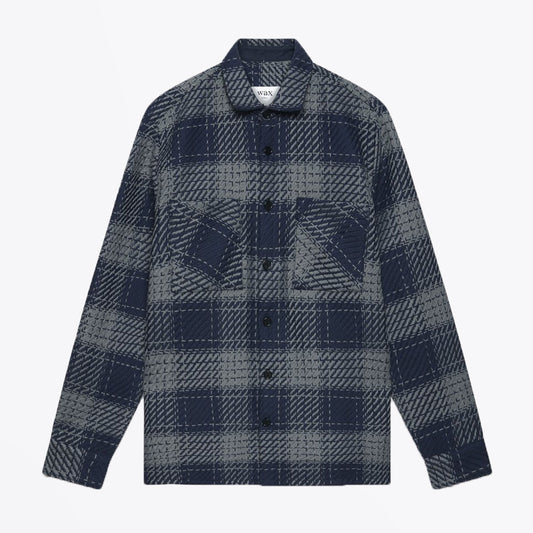 - Whiting - Plaid Check Overshirt - Navy/Grey