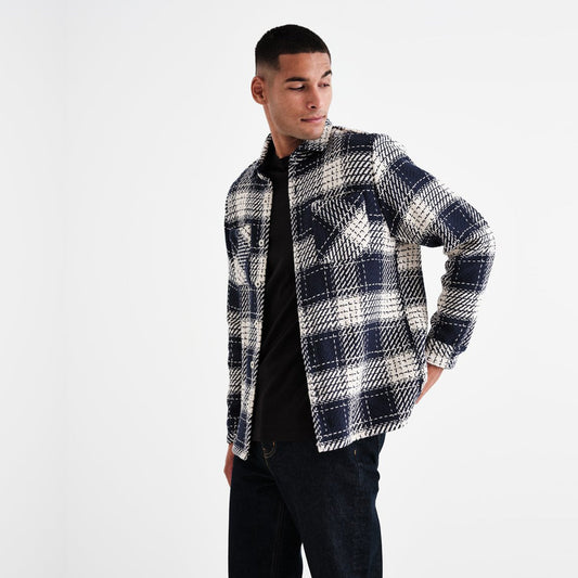 - Whiting - Plaid Overshirt - Navy/White