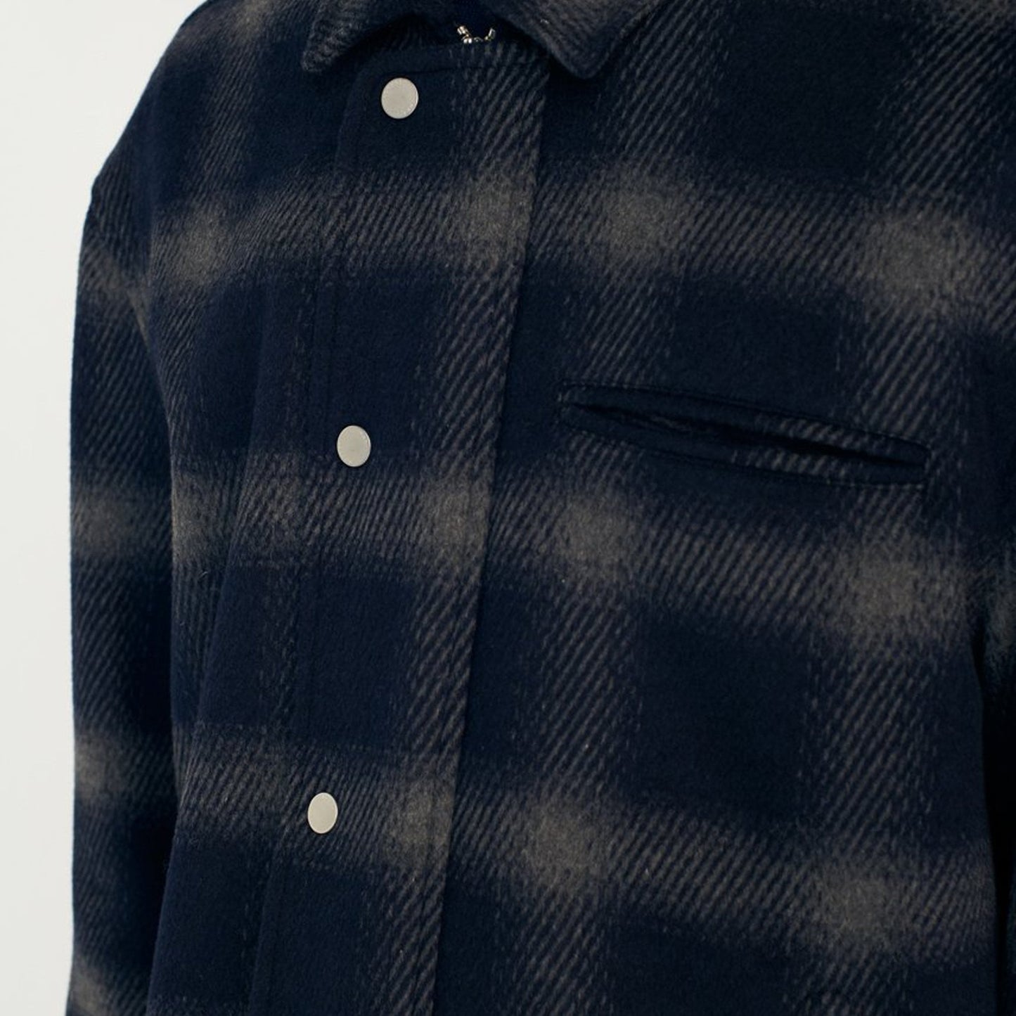 Hybrid Check Bomber Jacket - Navy