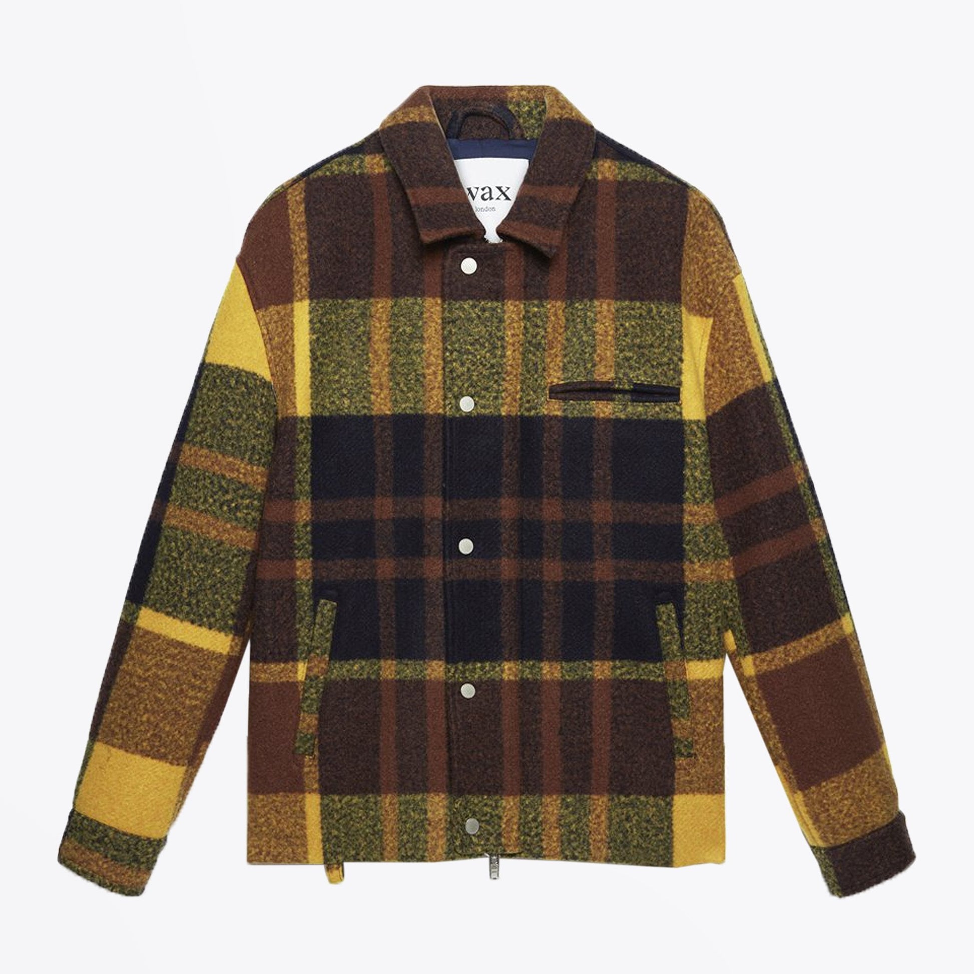 Wax Hybrid Check Bomber Jacket - Yellow
