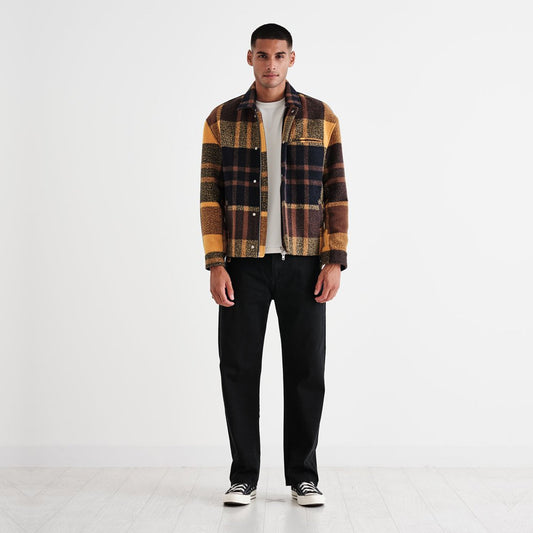 Hybrid Check Bomber Jacket - Yellow