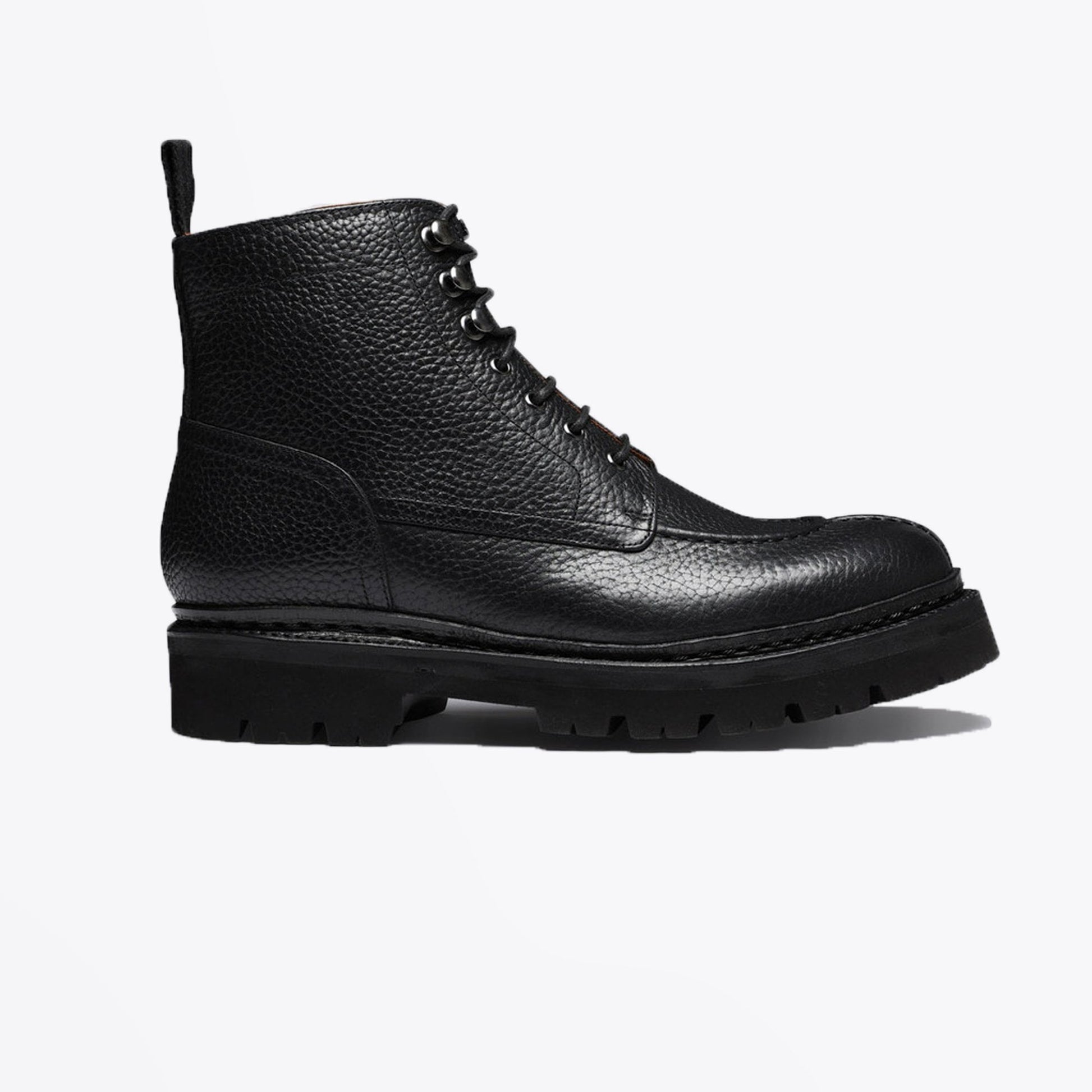 Grenson Jonah - Grain Leather Lace-Up Boots - Black