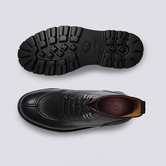 Jonah - Grain Leather Lace-Up Boots - Black