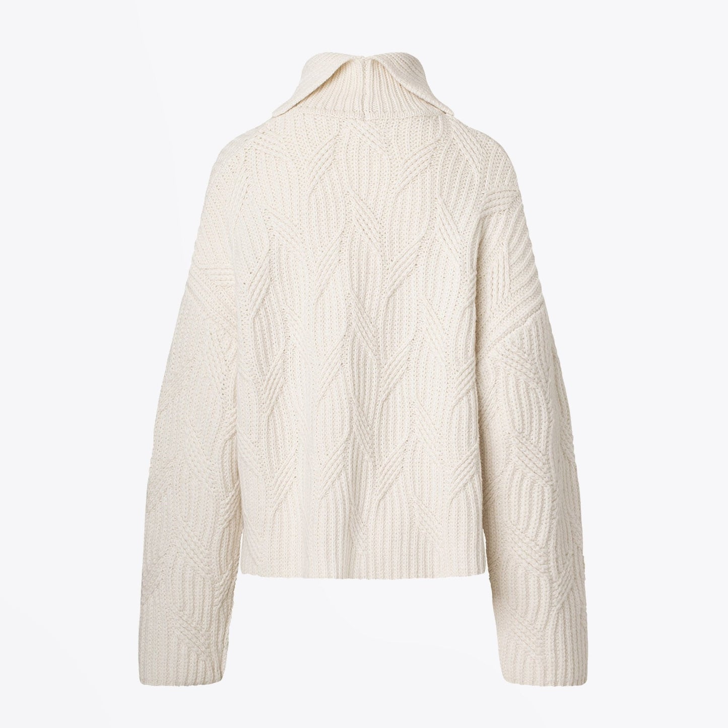 - Wool Turtleneck Pullover - White