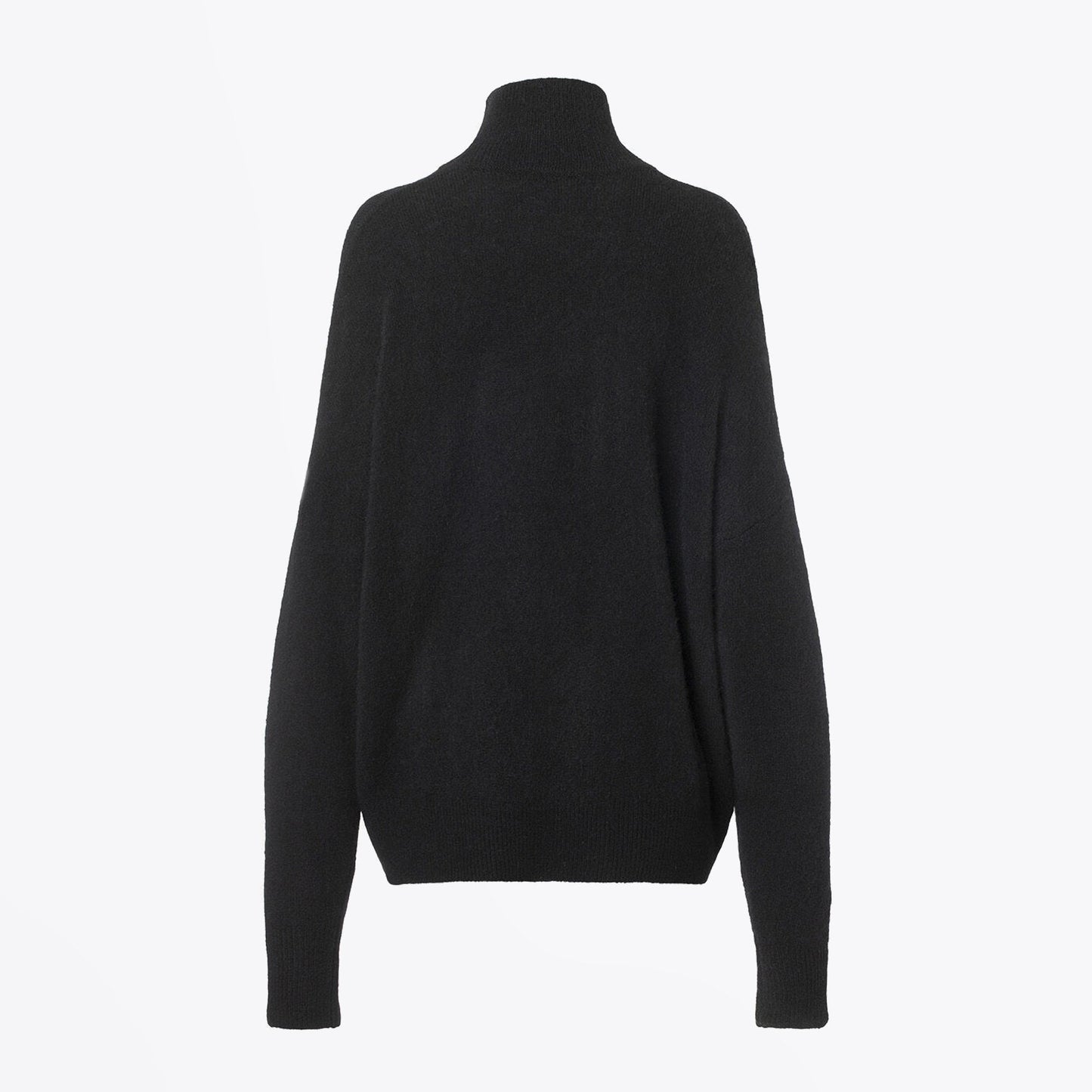 Wool/Alpaca Blend Turtleneck Pullover - Black