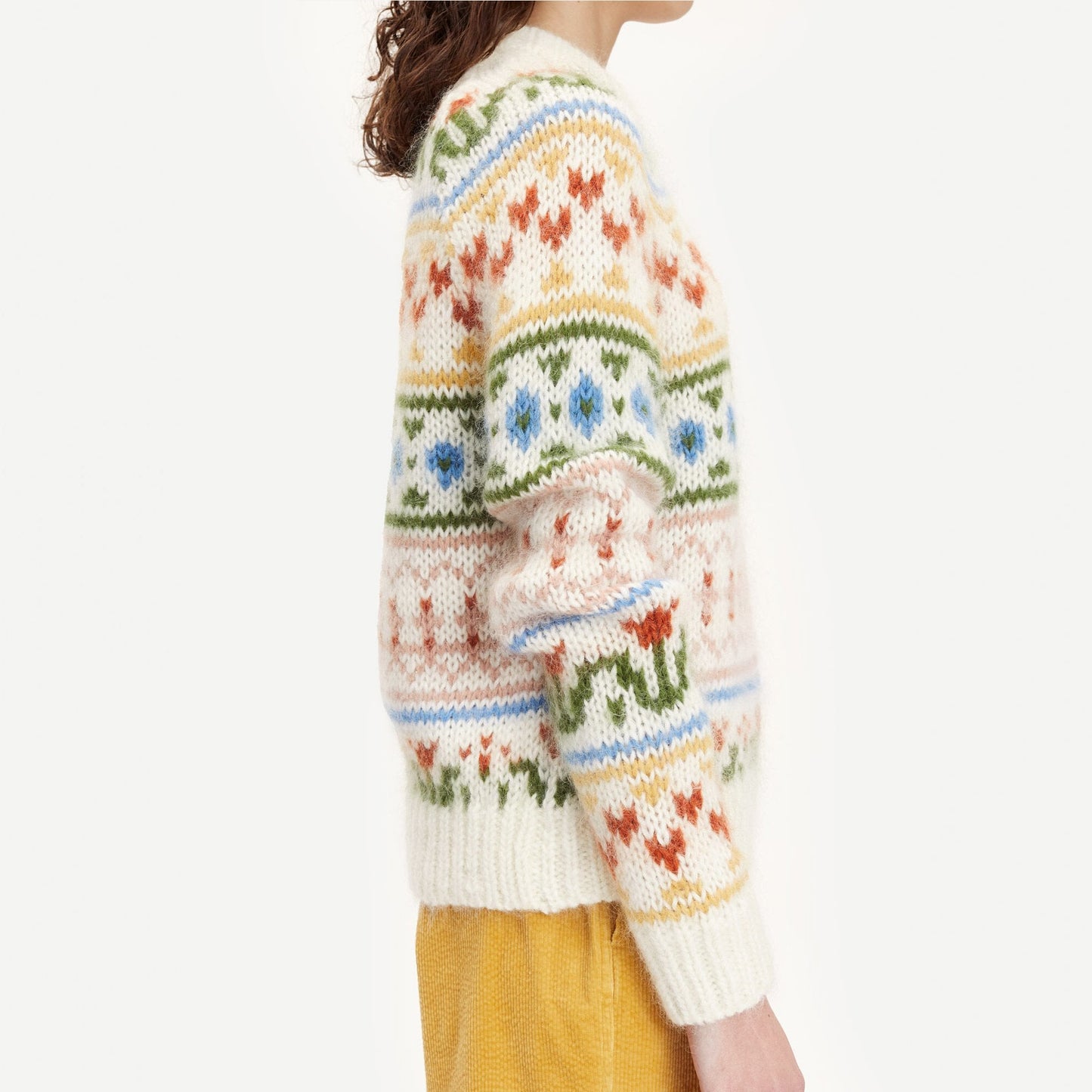 Jacquard Pattern Pullover - Off White/Multi