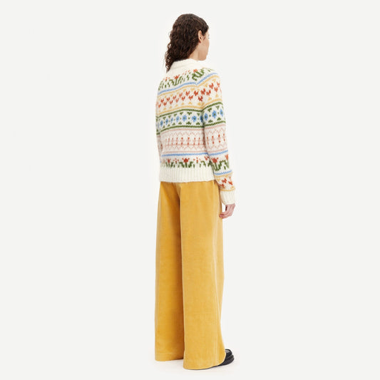 Jacquard Pattern Pullover - Off White/Multi