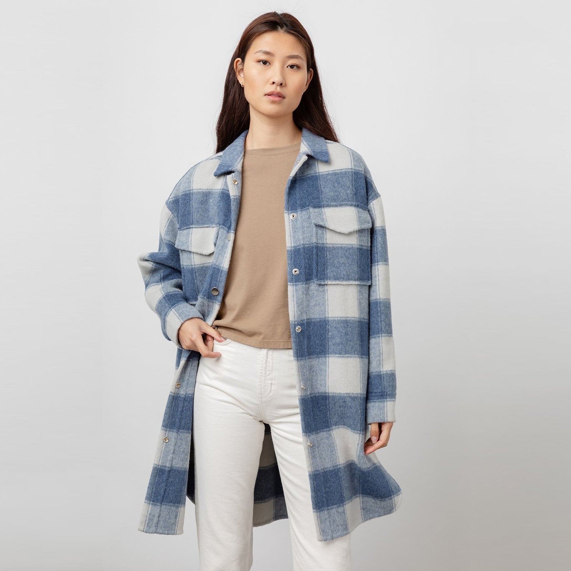 Rails Jaro - Checked Coat - Blue