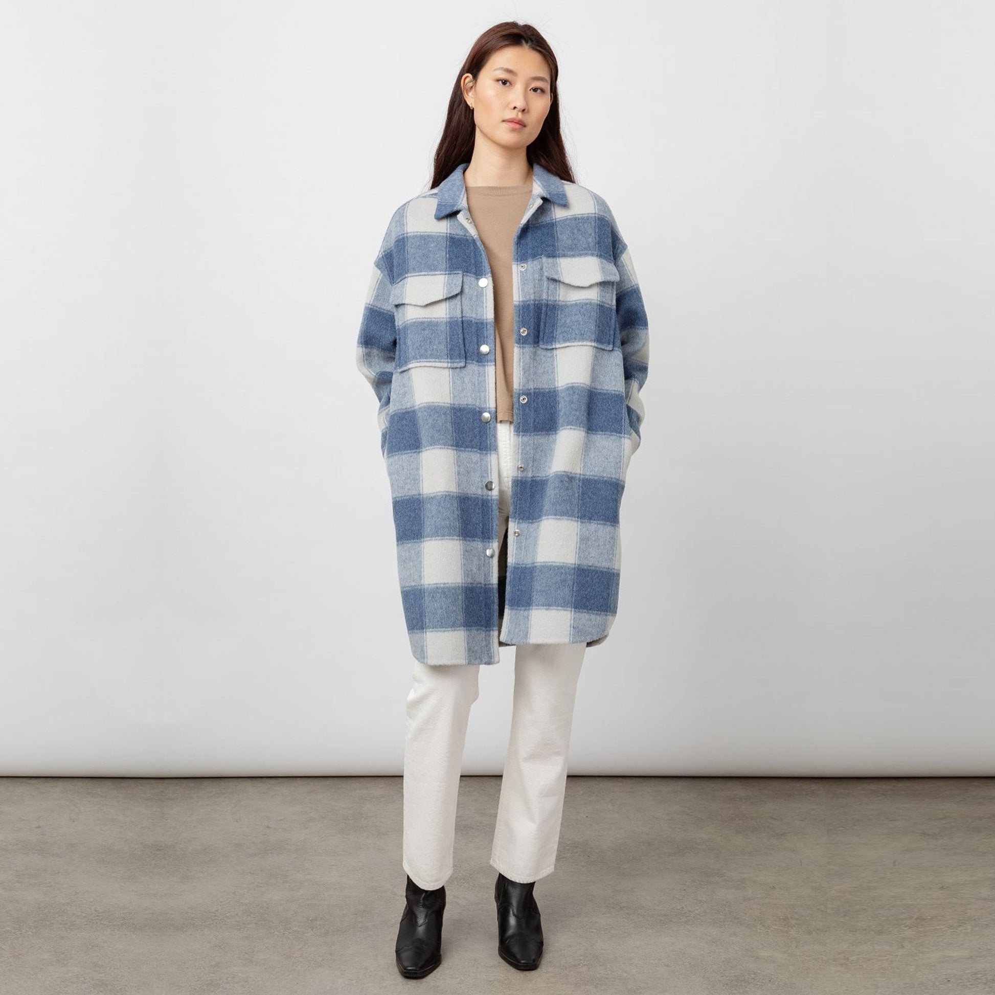 Rails Jaro - Checked Coat - Blue