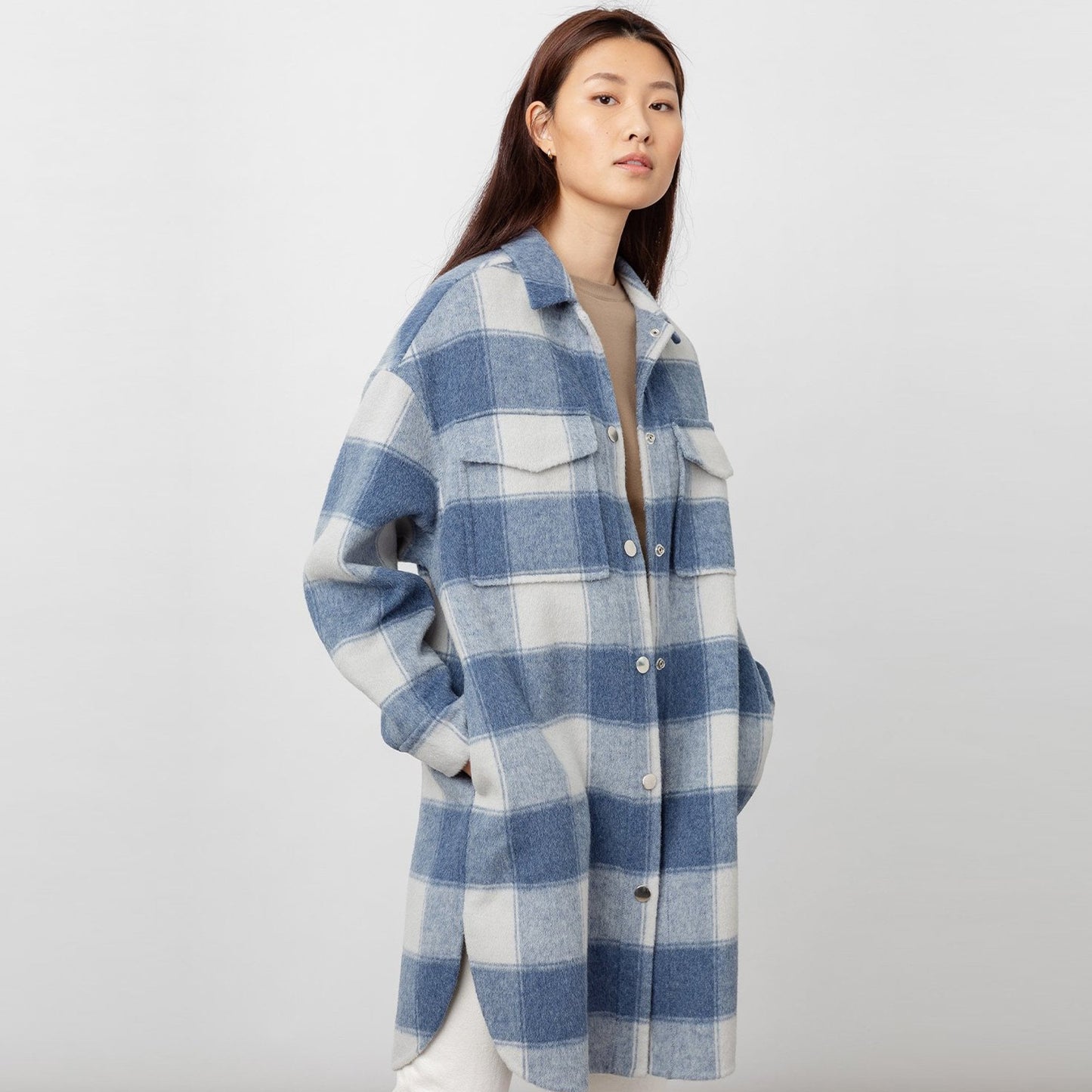 Jaro - Checked Coat - Blue