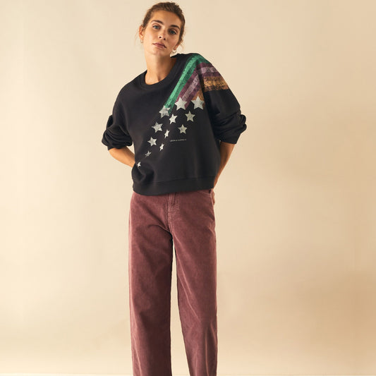 - Star Print Sweater - Black