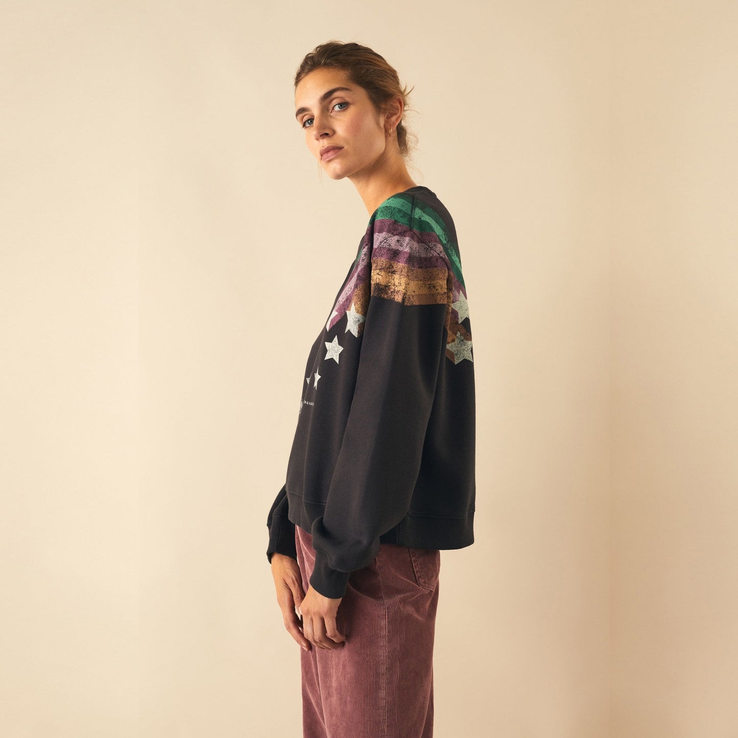 - Star Print Sweater - Black