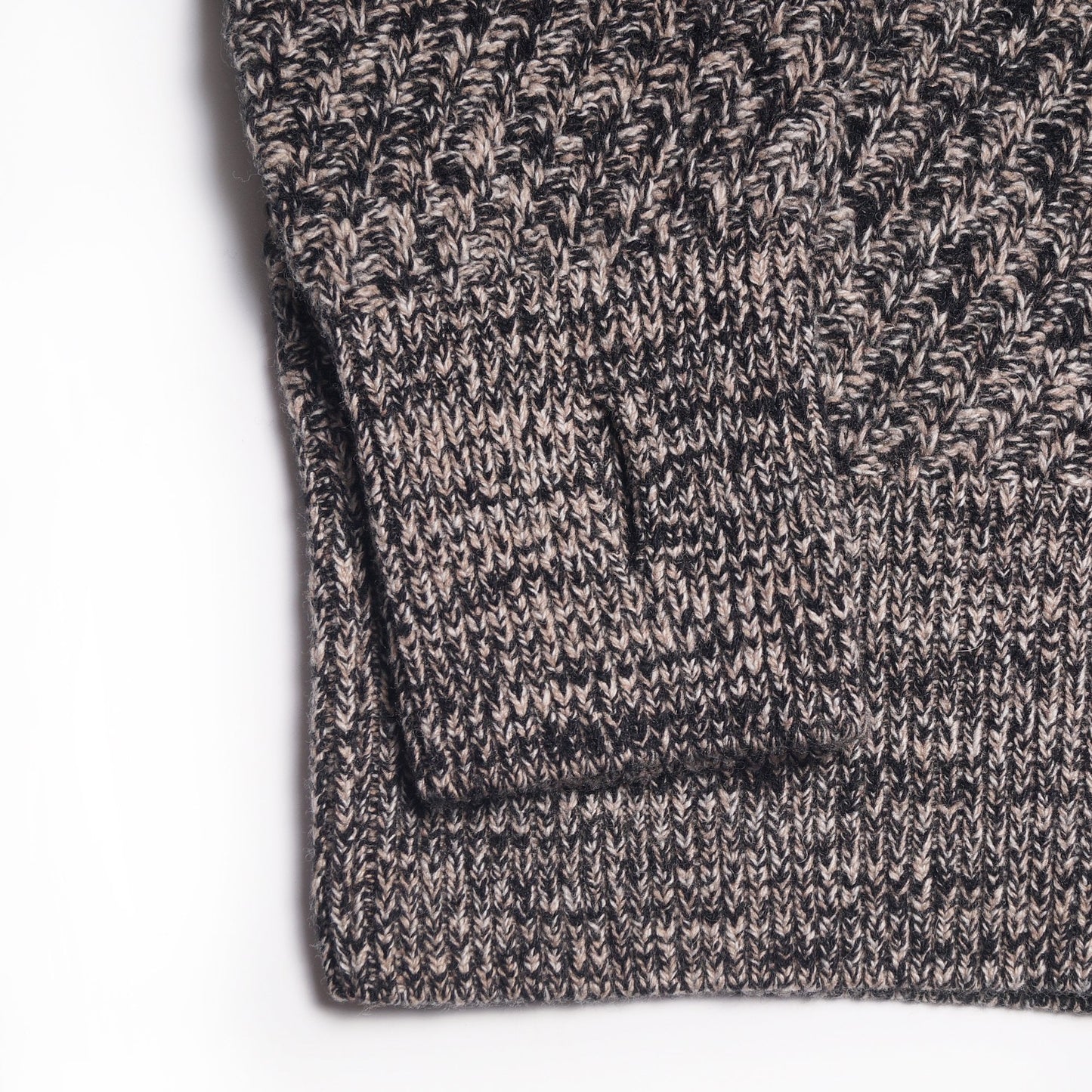 - Talbot - Knitted Roll Neck Jumper - Black/Beige