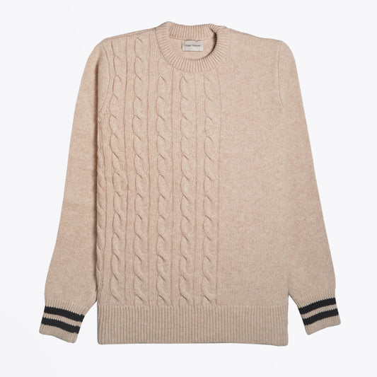 - Blenheim - Wool Knitted Jumper - Beige