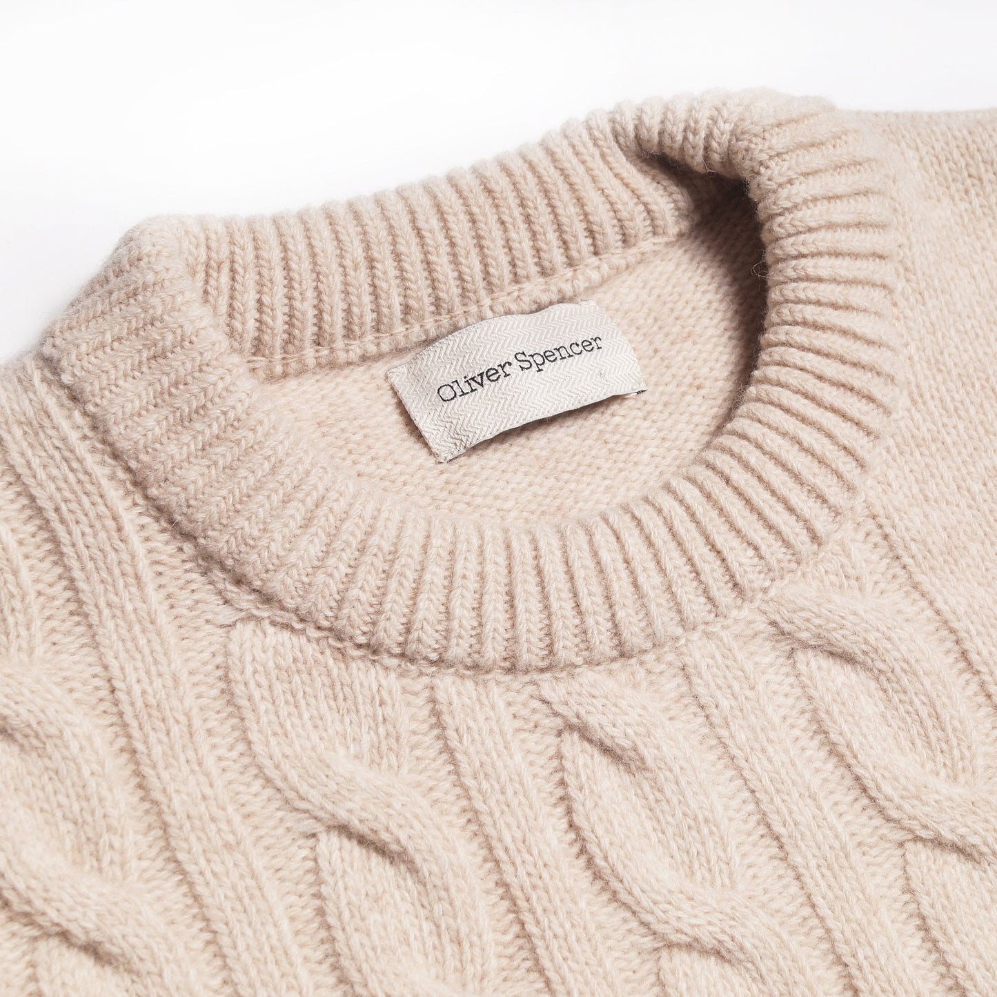 - Blenheim - Wool Knitted Jumper - Beige