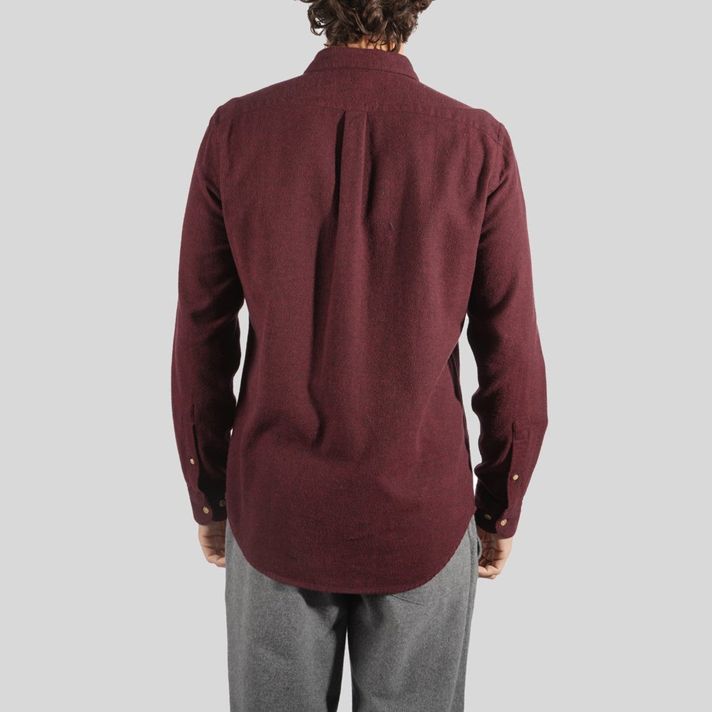 - Teca - Flannel Pocket Shirt - Burgundy/Red