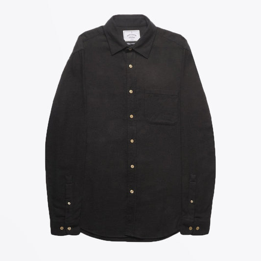 - Teca - Flannel Pocket Shirt - Black