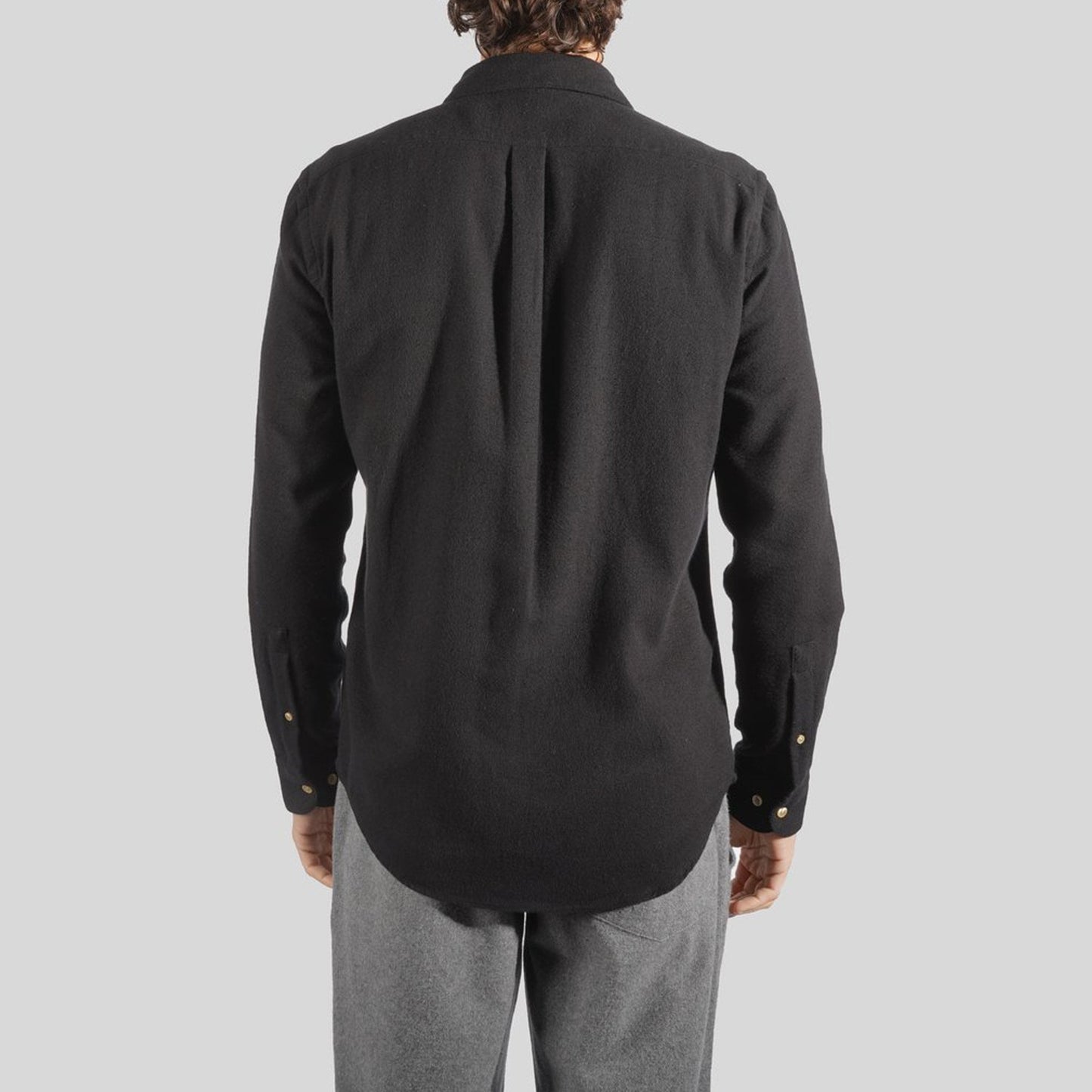 - Teca - Flannel Pocket Shirt - Black